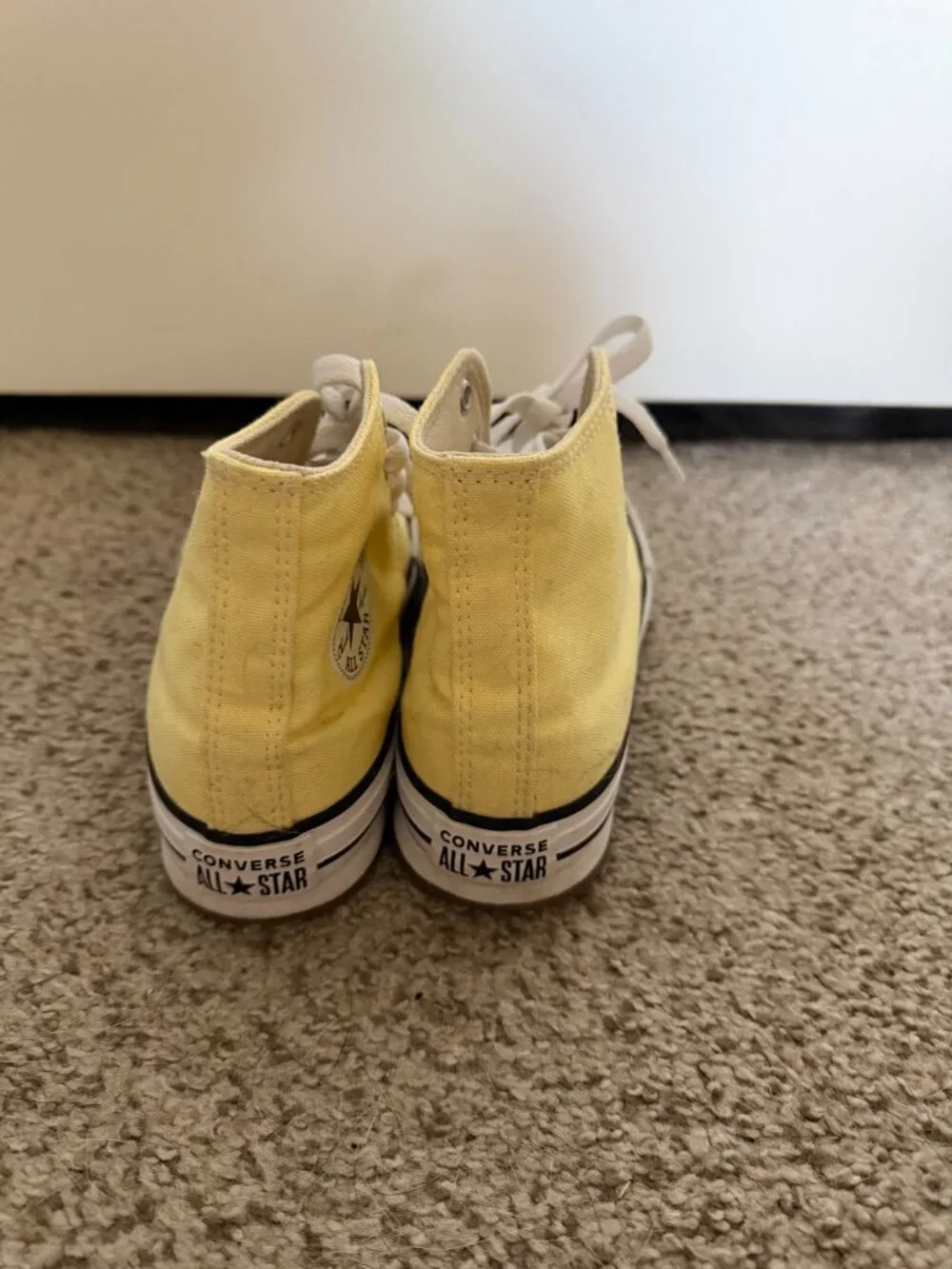 Butter Yellow Platform High Top Converse- Size 2